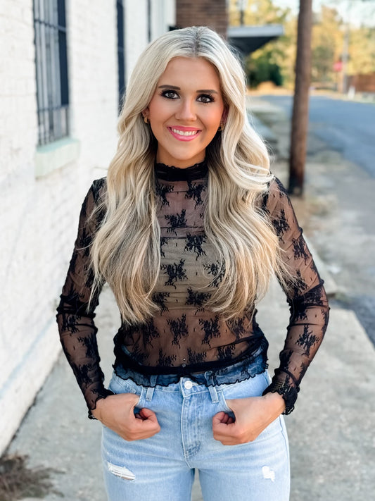 Delicate Dreams Lace Top BLACK