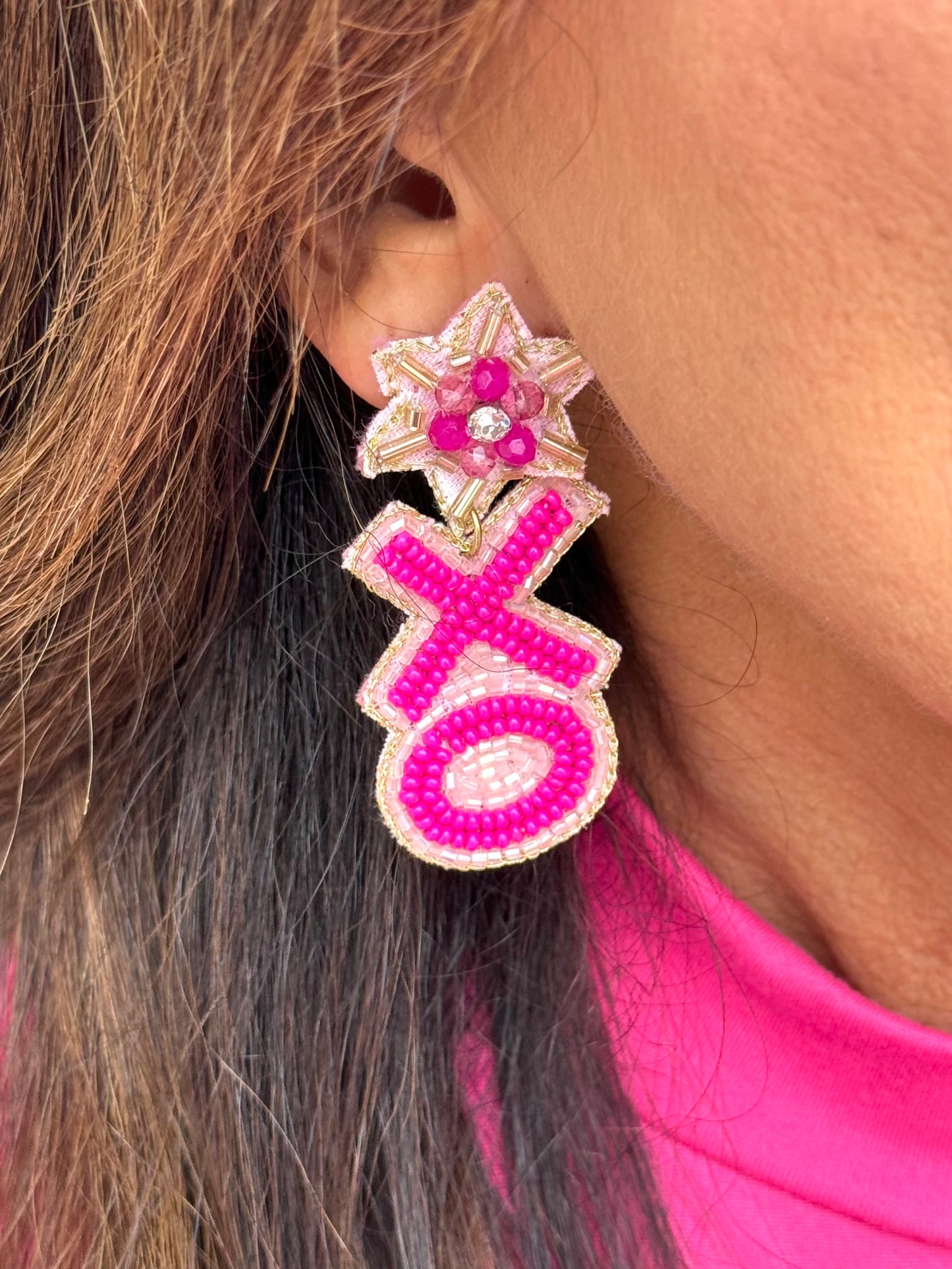 XOXO Beaded Earring PINK