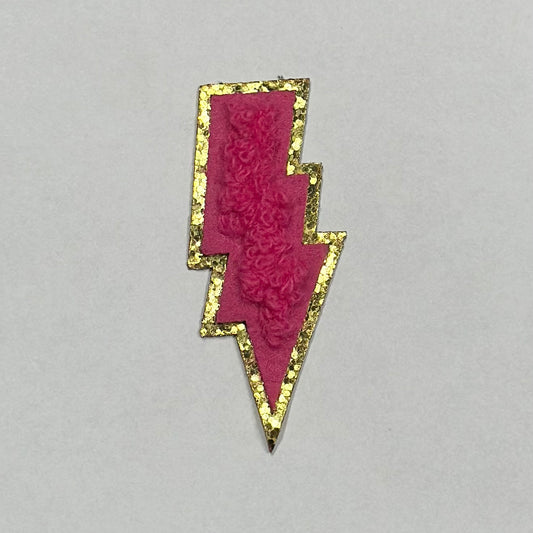 All Pink Bolt Iron On Patch