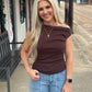 Autumn Sweetheart Top BROWN