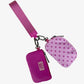 Lulu Mac Polka Dot Double Pouch Wristlet PINK/HOT PINK