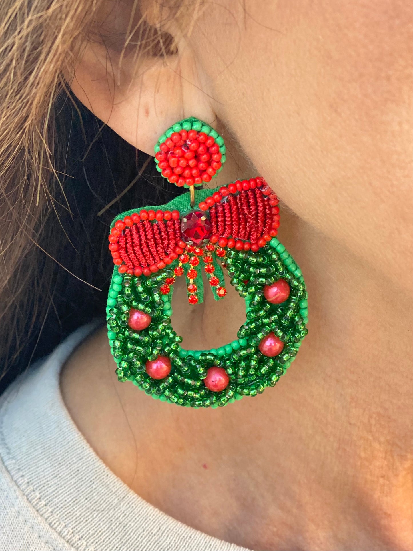 Christmas Wreath Earring