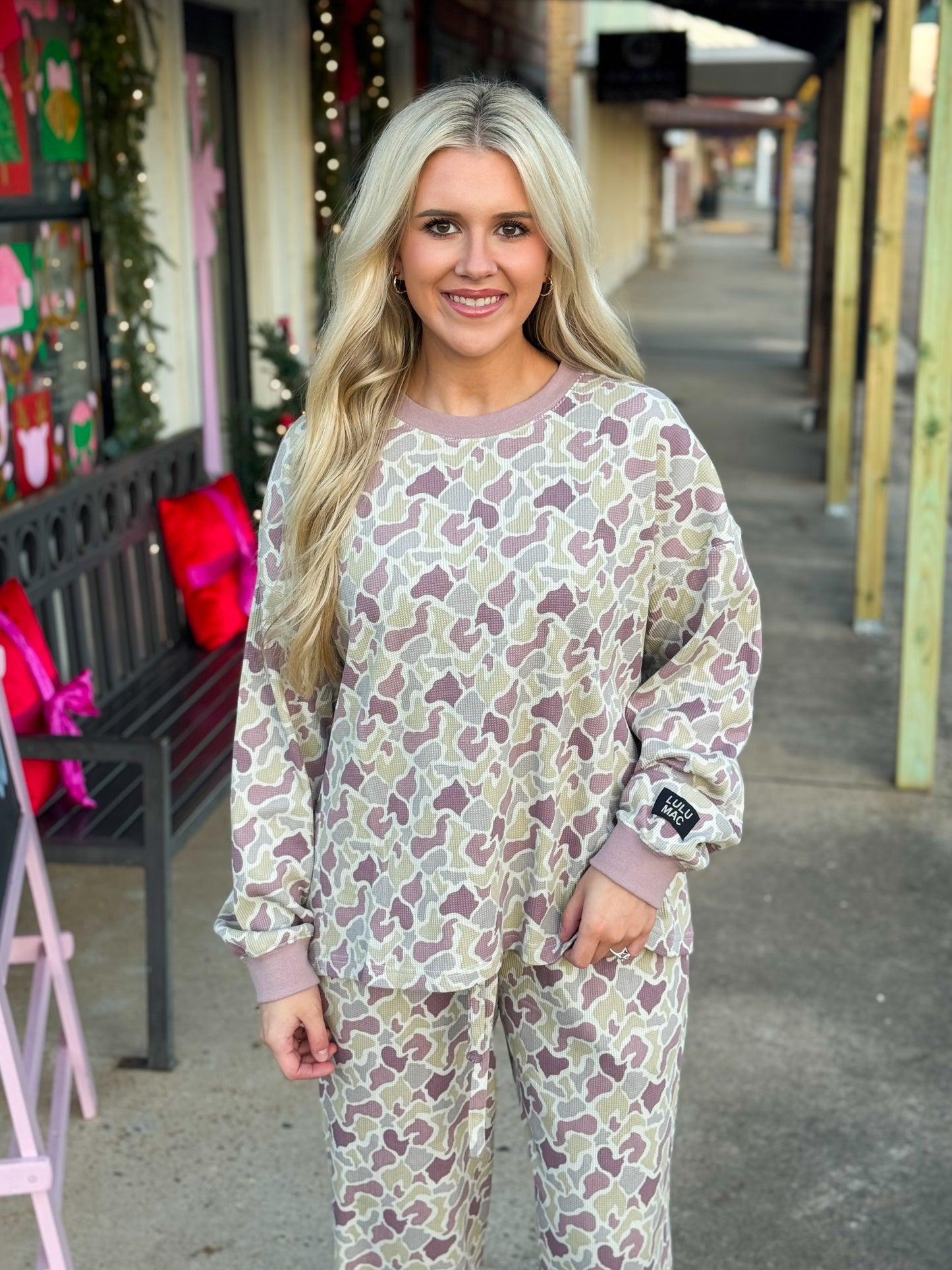 Lulu Mac Waffle Top CAMO