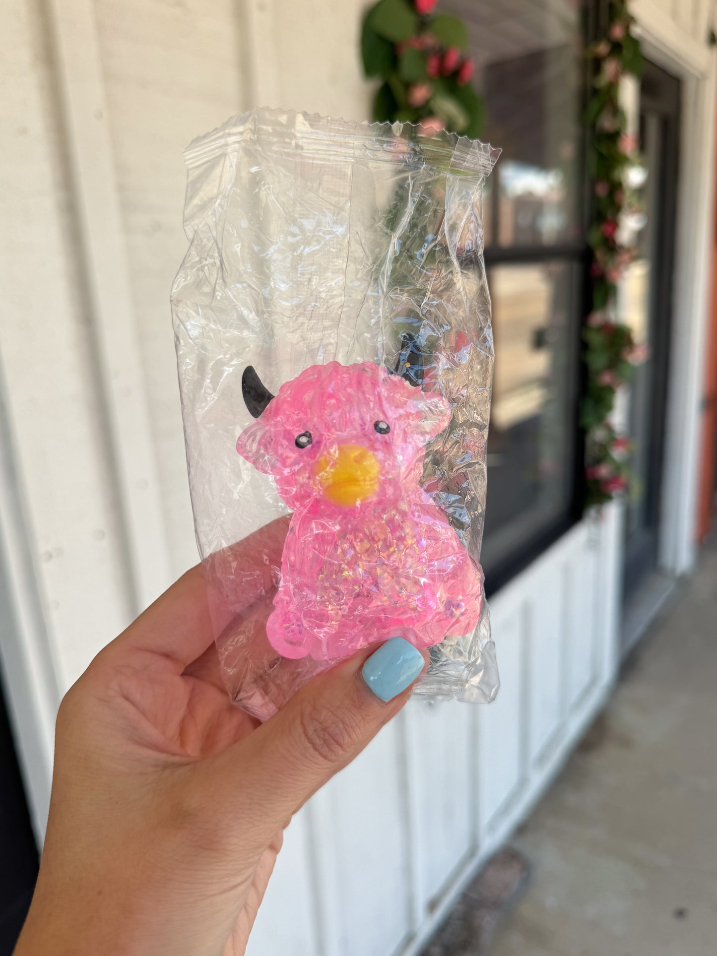 Glitter Cow Squishy PINK
