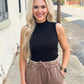 Sweet Talk Mock Neck Top BLACK