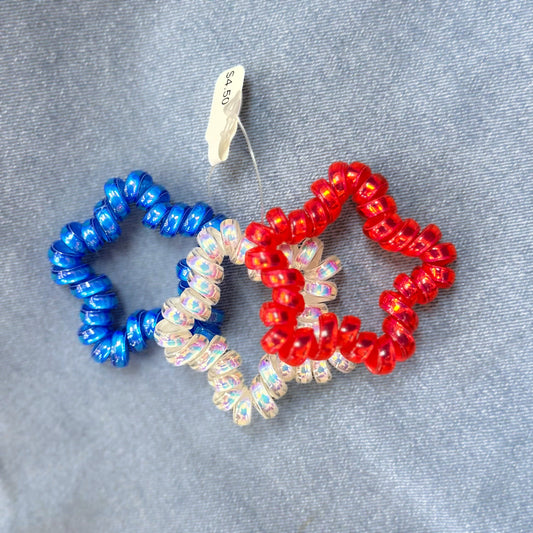 American Star Coiled Hair Tie Set