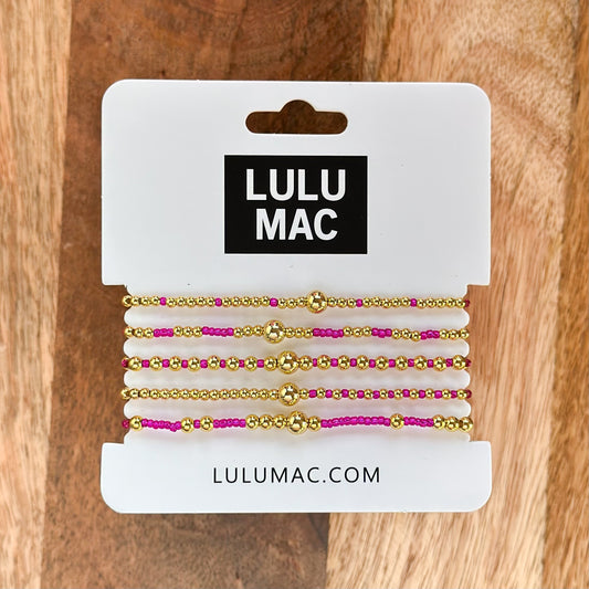 Lulu Mac Bracelet Set HOT PINK