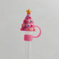 Christmas Tree Straw Cover Cap PINK