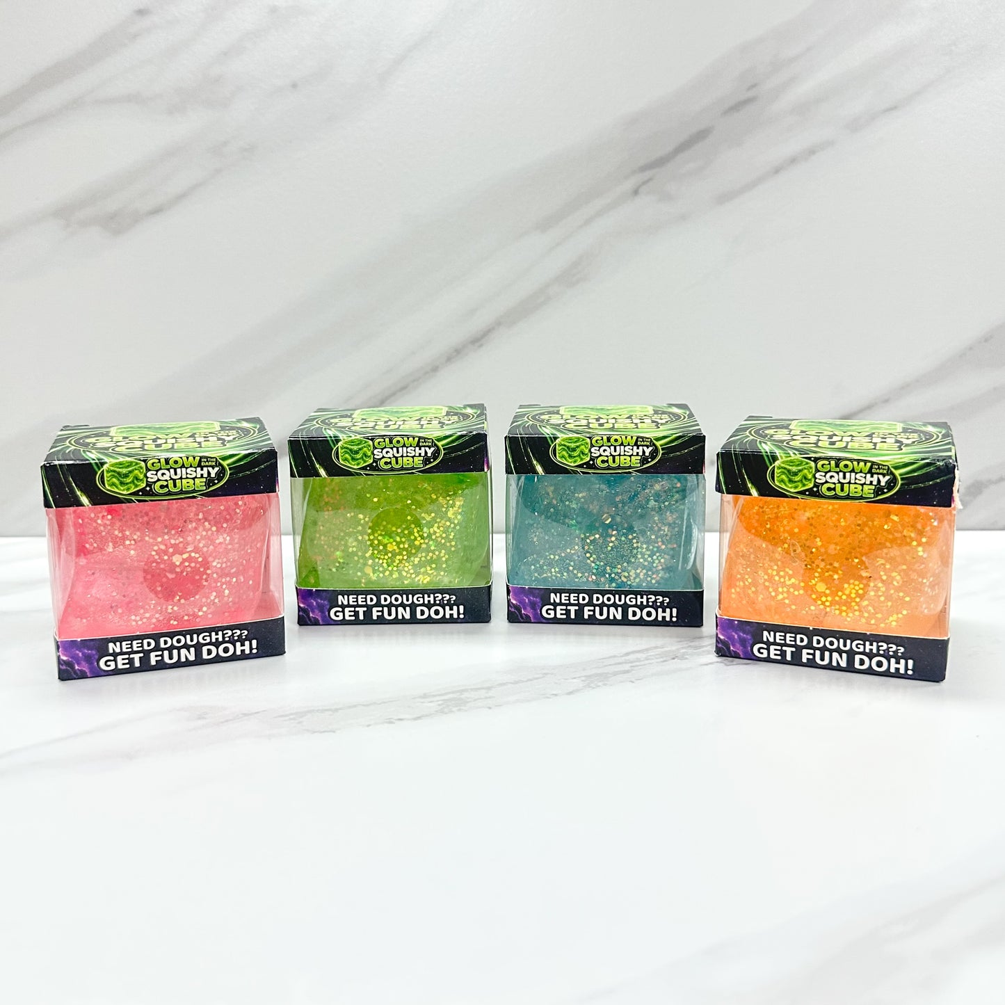 Fun Doh Glow In The Dark Squishy Cube