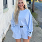 Lulu Mac Stripe Top LIGHT BLUE
