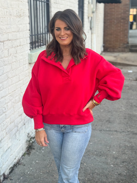 Carefree Cutie Pullover RED