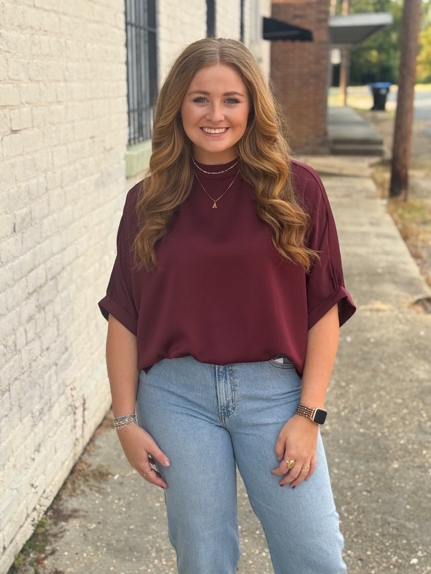 Heard About You Top BURGUNDY