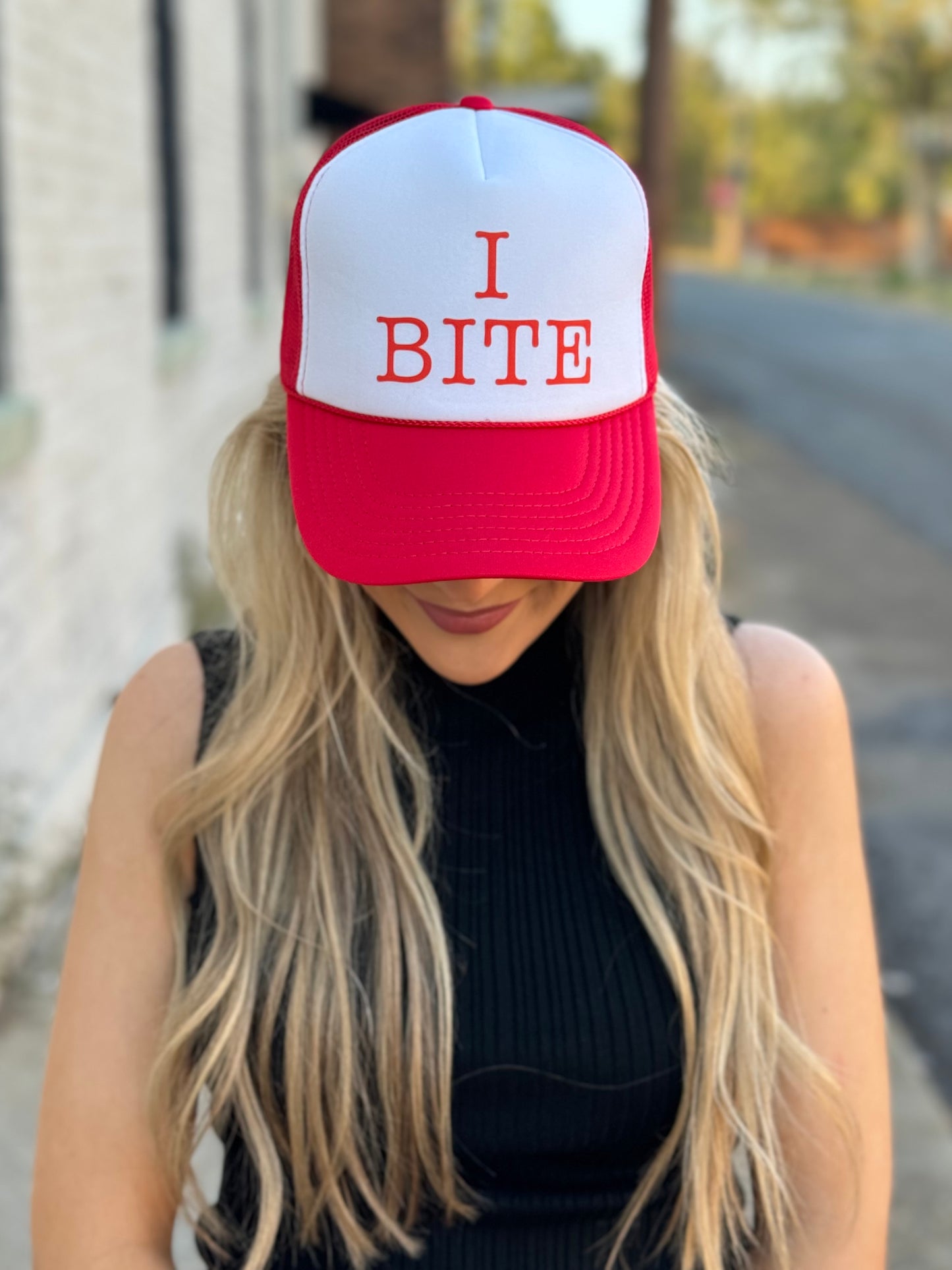 I Bite Trucker Hat