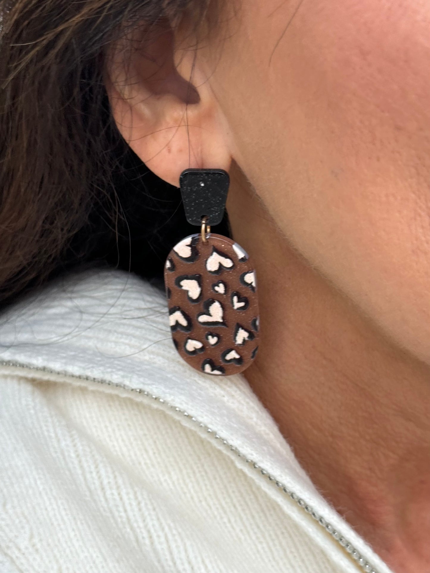 Leopard Heart Earring