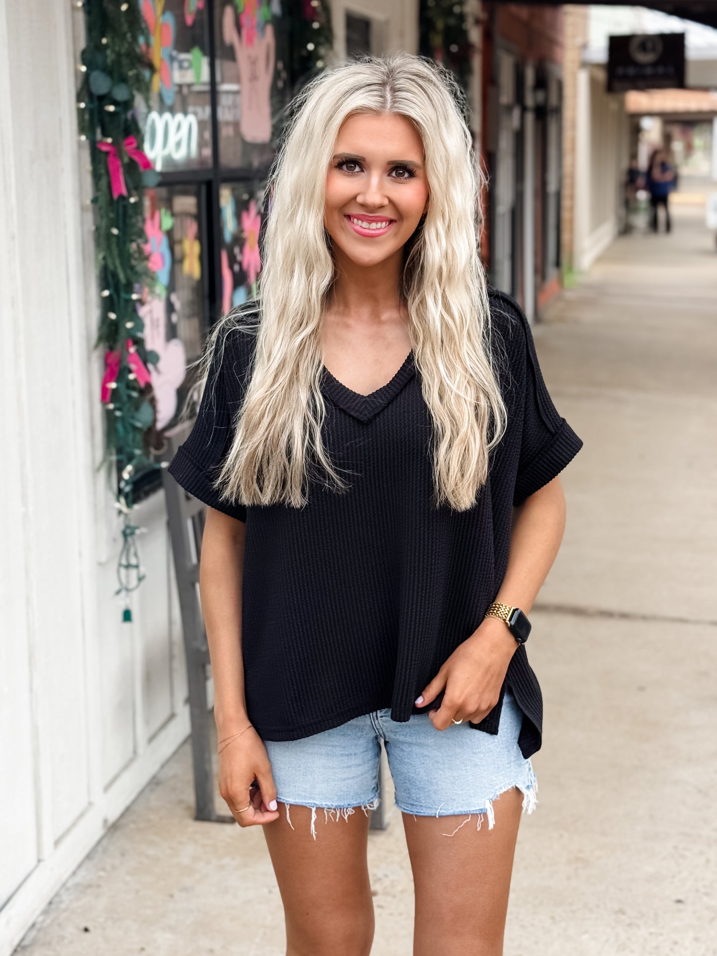 Saturday Strolling Top BLACK