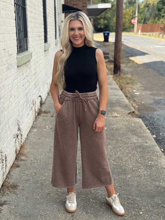 Weekend Downtime Cropped Pants MOCHA