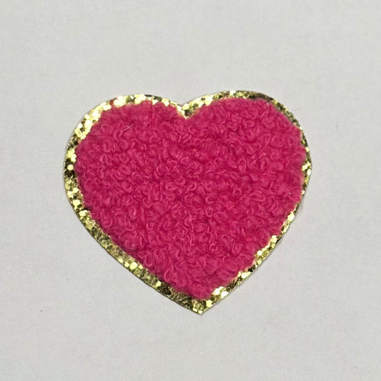 All Pink Heart Iron On Patch