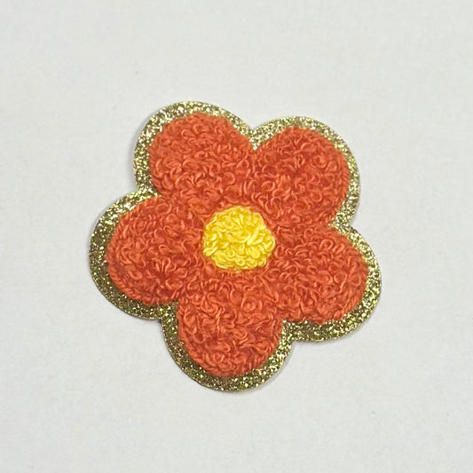 Flower Iron On Patch ORANGE