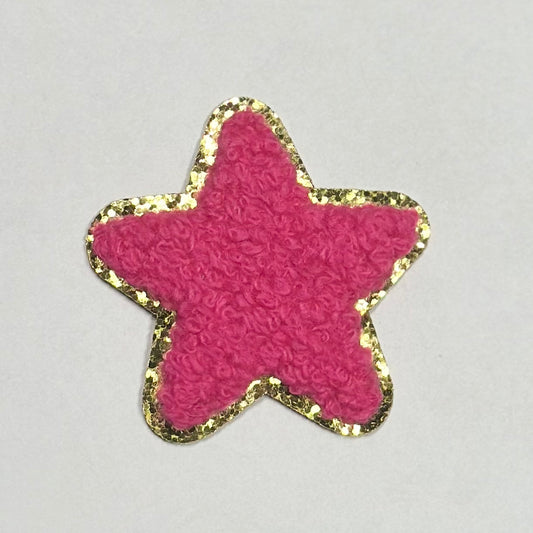 All Pink Star Iron On Patch