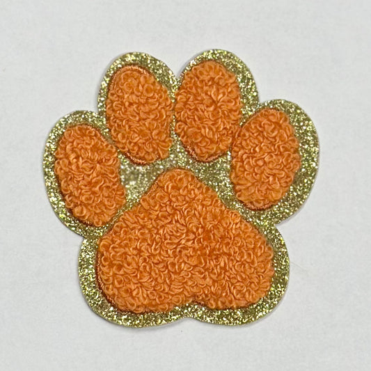 Paw Iron On Patch ORANGE