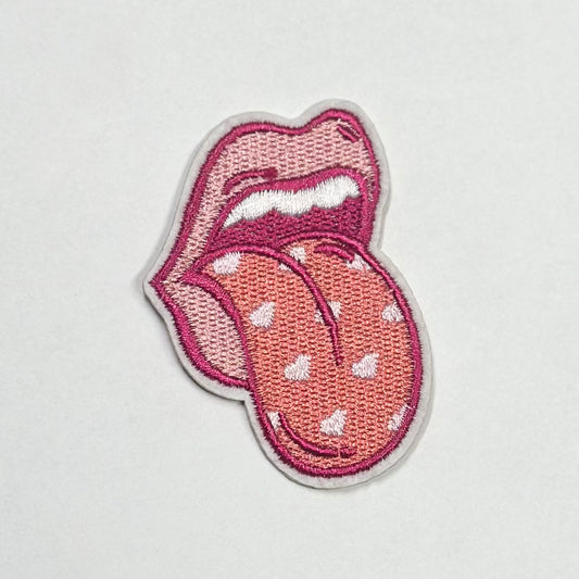 Heart Tongue Iron On Patch