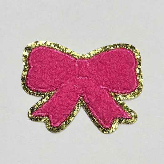 All Pink Bow Iron On Patch