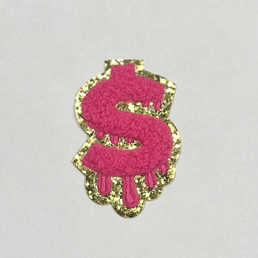 All Pink Dollar Sign Iron On Patch