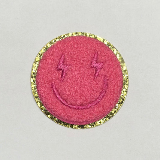 Bolt Smiley Iron On Patch