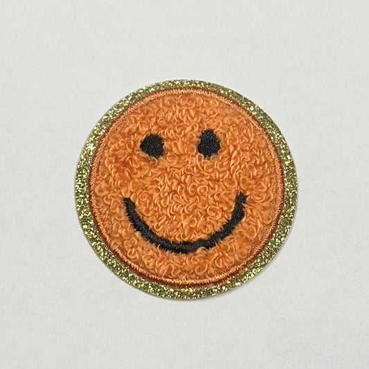 Smiley Iron On Patch ORANGE