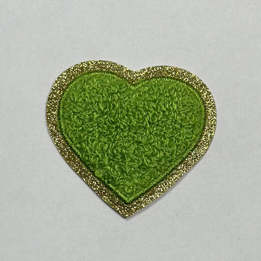 Heart Iron On Patch GREEN