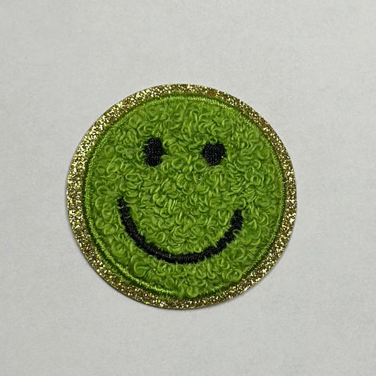 Smiley Iron On Patch GREEN