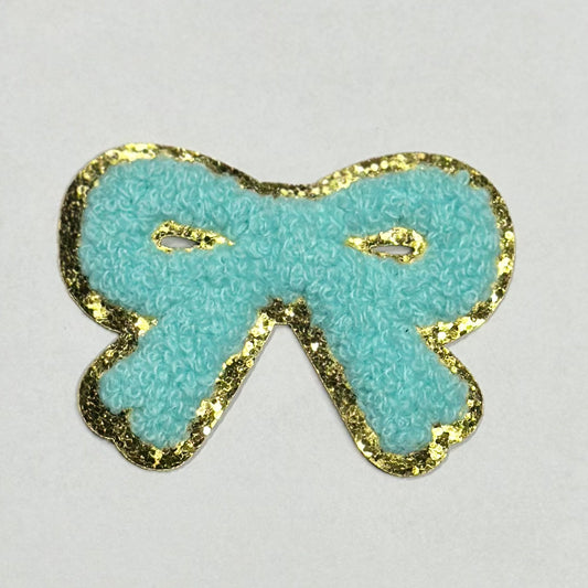 Bow Iron On Patch LIGHT BLUE