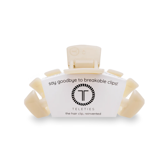 Teleties Classic Almond Beige Claw Clip | Medium
