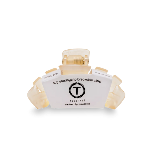 Teleties Classic Almond Beige Claw Clip | Tiny