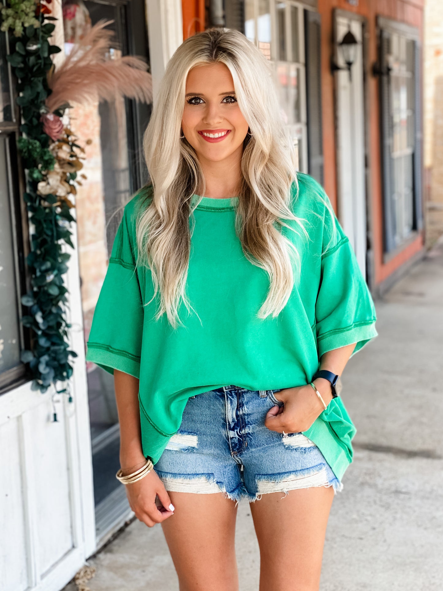 Spin Me Around Oversized Top GREEN