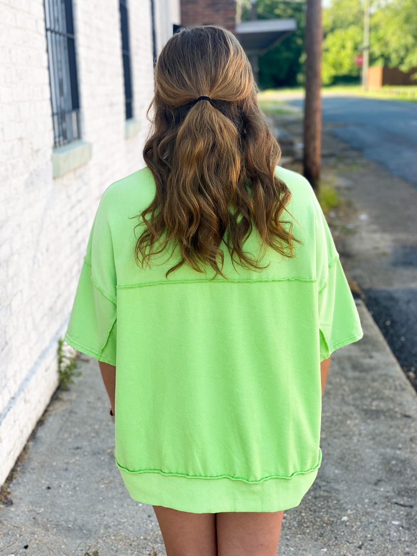 Come My Way Oversized Top GREEN