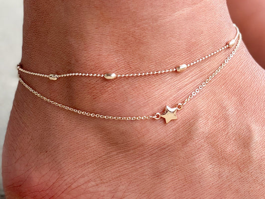 Star Power Gold Double Anklet
