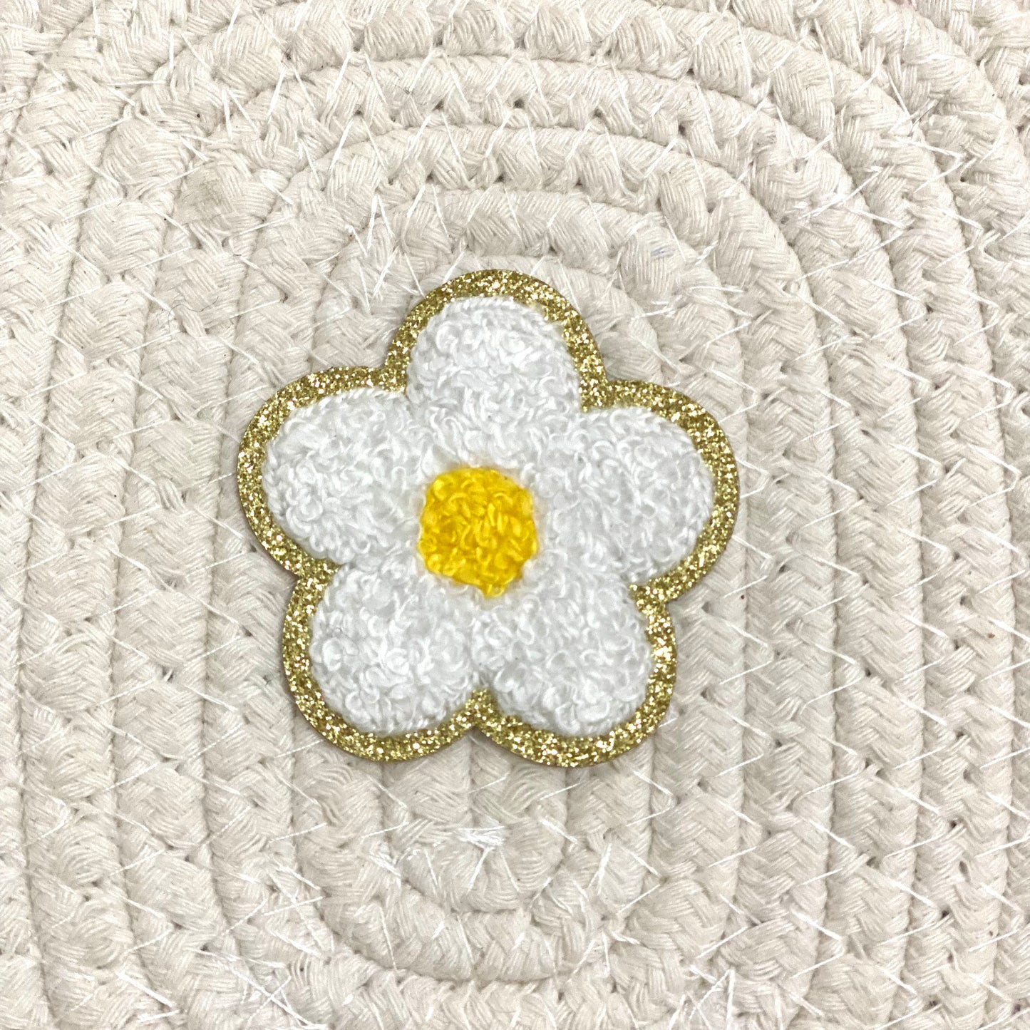 Flower Iron On Patch WHITE