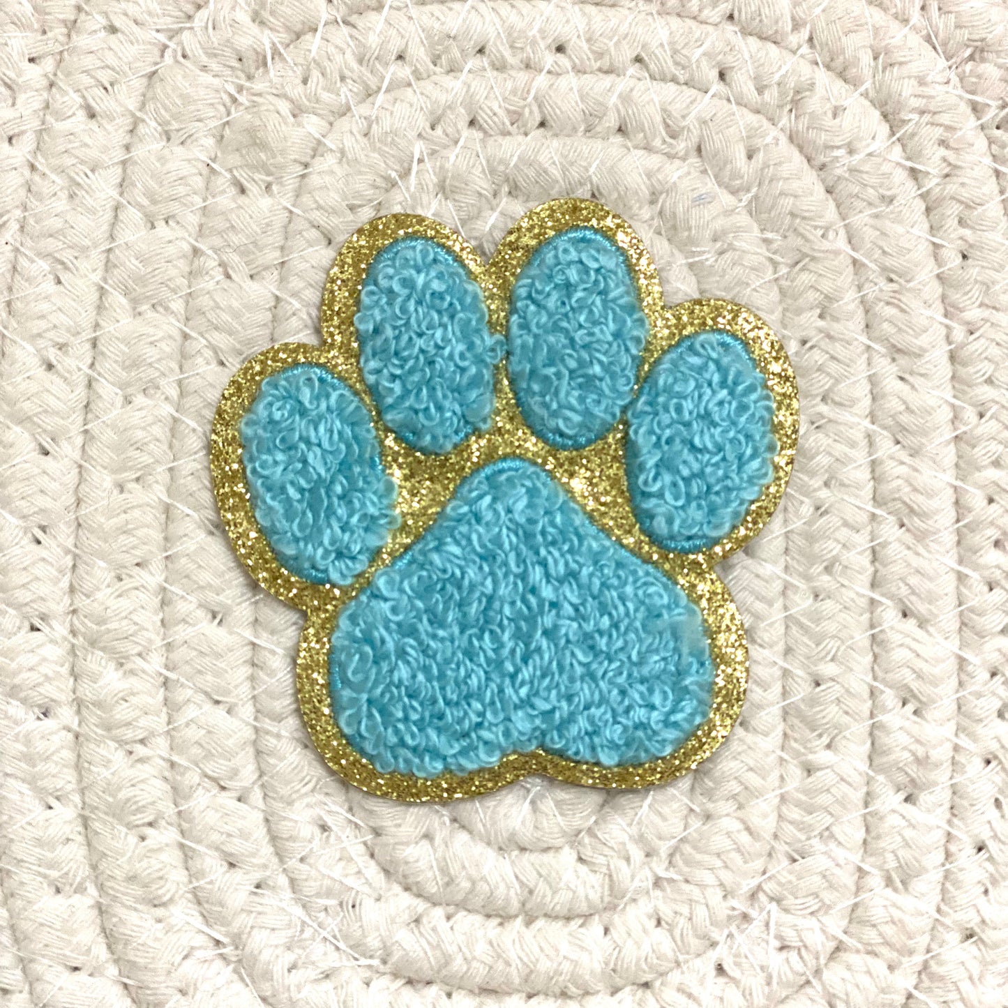 Paw Iron On Patch BLUE