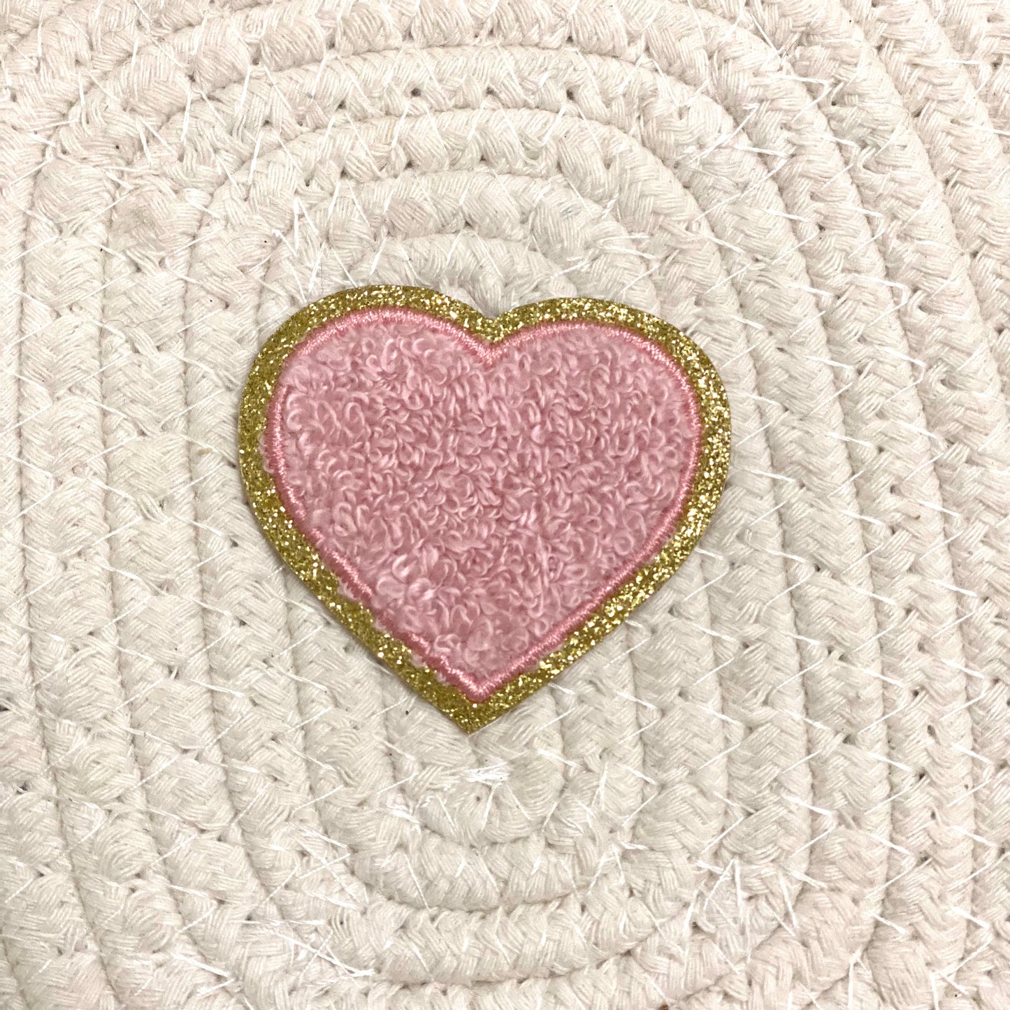 Heart Iron On Patch LIGHT PINK