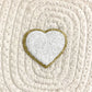 Heart Iron On Patch WHITE