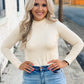The One Mock Neck Top OATMEAL