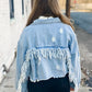 Take It Easy Fringe Denim Jacket