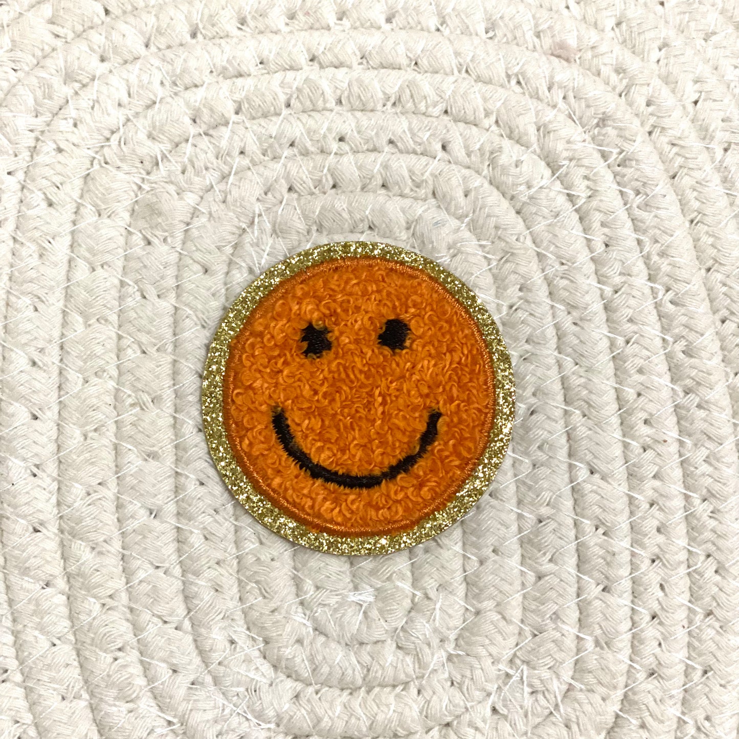 Smiley Iron On Patch ORANGE