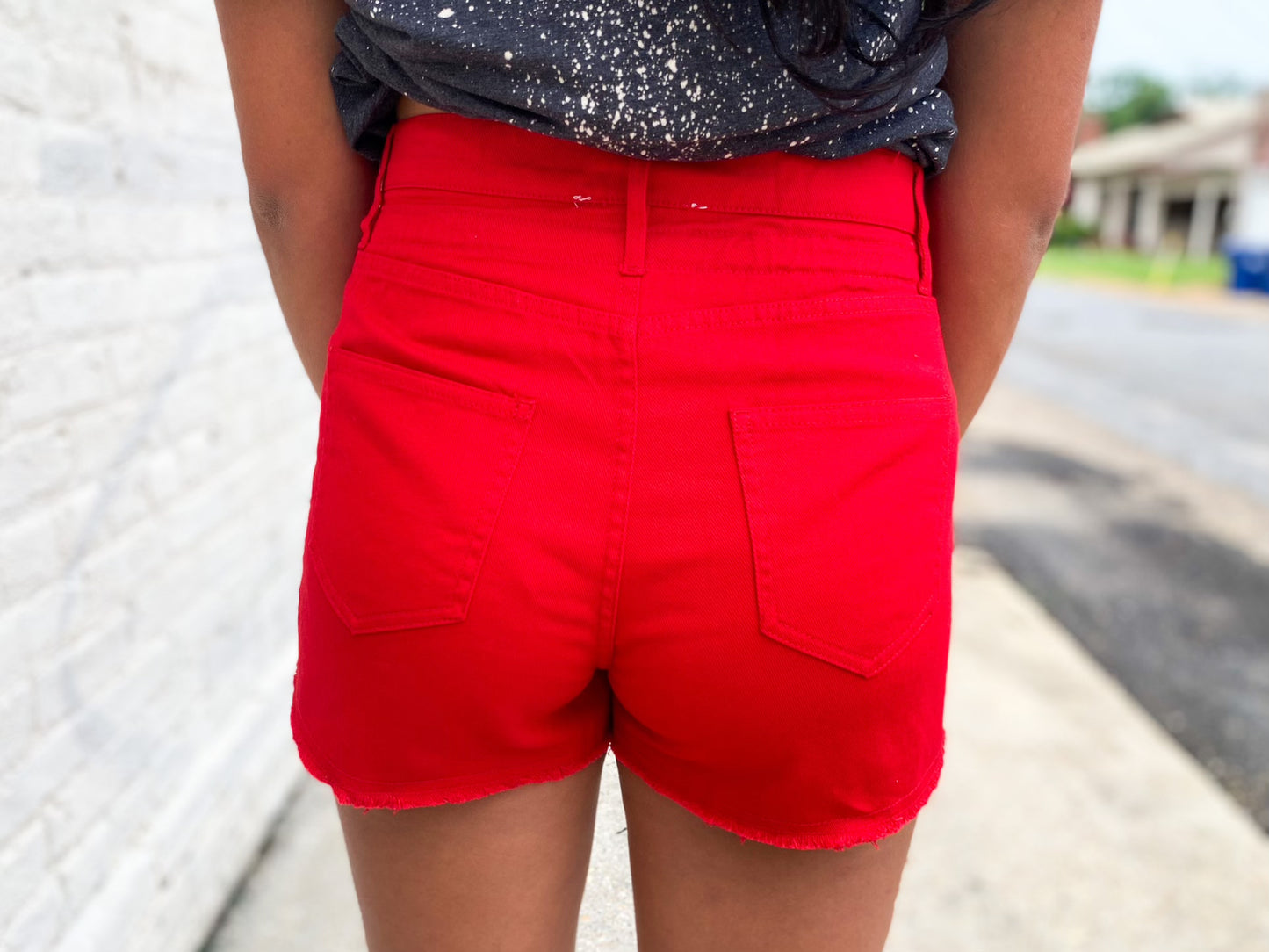 On The Bright Side Shorts RED *FINAL SALE*
