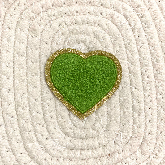 Heart Iron On Patch GREEN