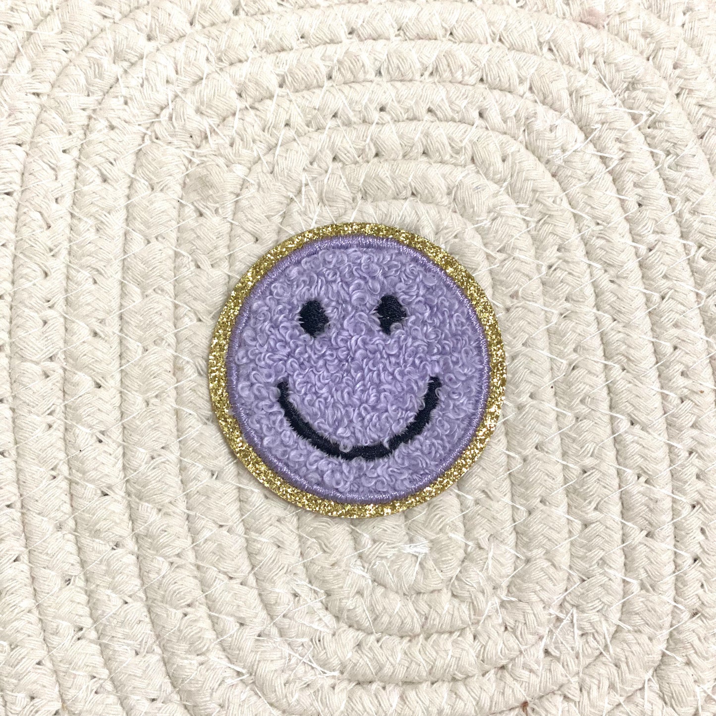 Smiley Iron On Patch PURPLE