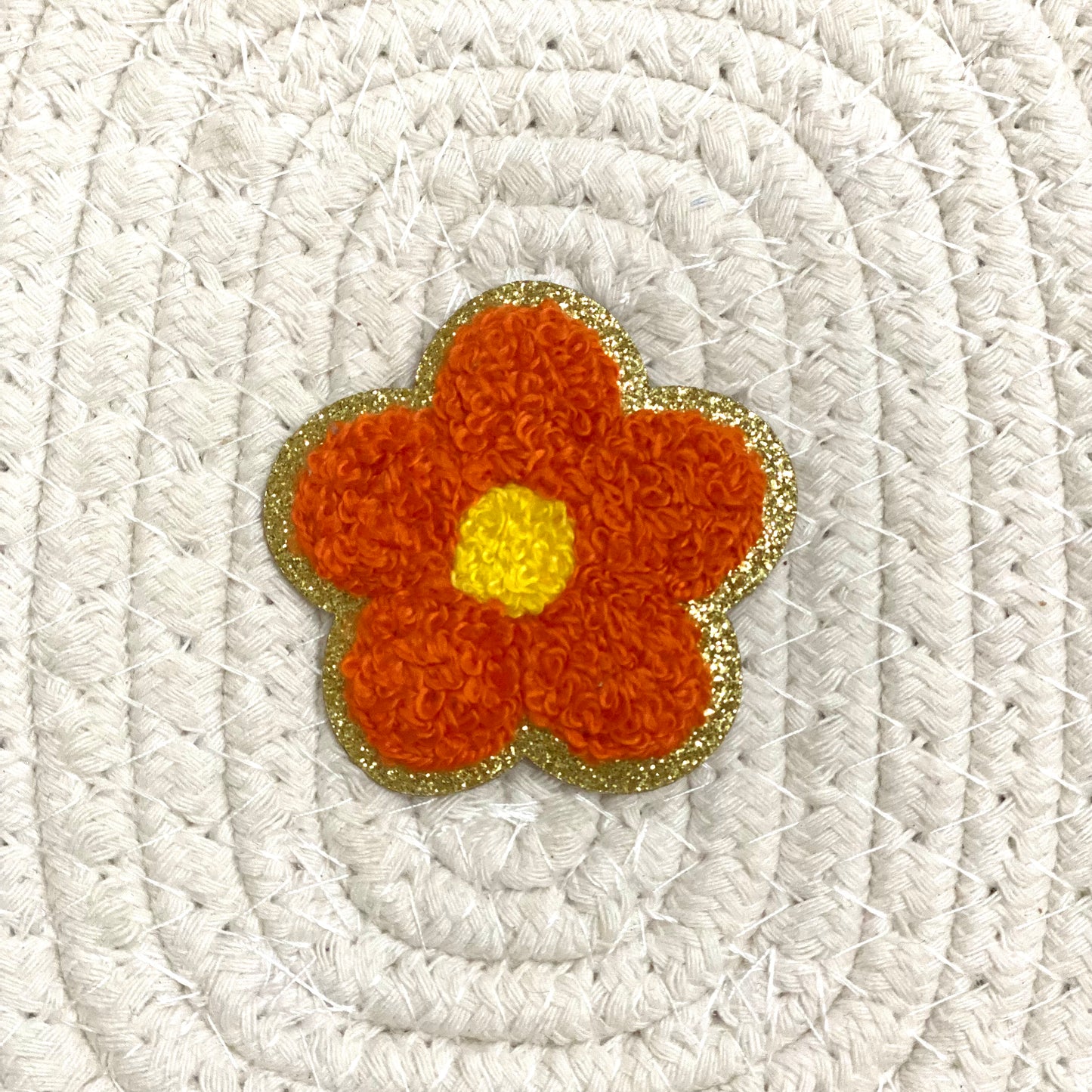 Flower Iron On Patch ORANGE