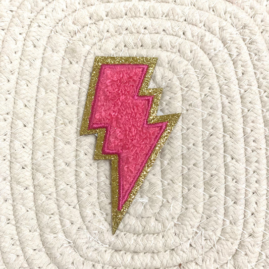 Bolt Iron On Patch HOT PINK